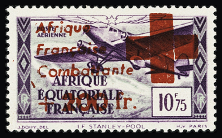 POSTE AERIENNE N°29 +200Fr sur 10f75, neuf **, TTB