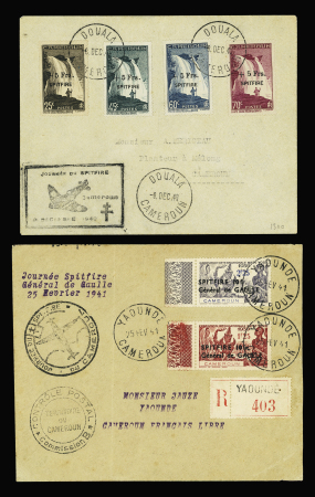 N°236 à 239 obl. Douala 8.12.40 sur lettre, et n°245/246