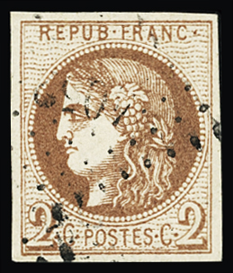N°40Bb belle nuance marron avec oblitération PC du