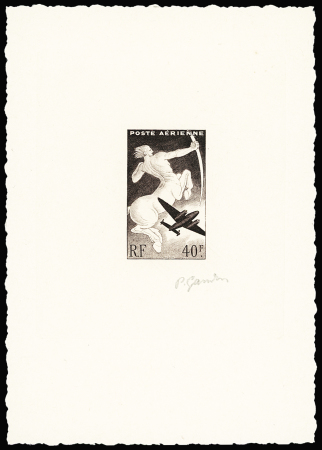 N°16 40f Sagittaire, épreuve d'artiste en mauve foncé,
