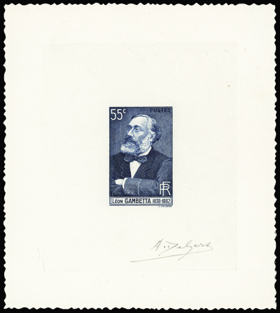 N°378 Gambetta, épreuve d'artiste en bleu, TTB