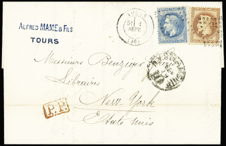 Rare tarif spécial à 60c pour les Etats-Unis avec n°29B+31