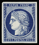 N°4 25c bleu, neuf sans gomme, TTB, R