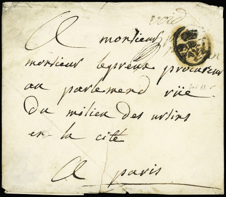 Rare cachet Port Payé orné de Void avec manuscrit