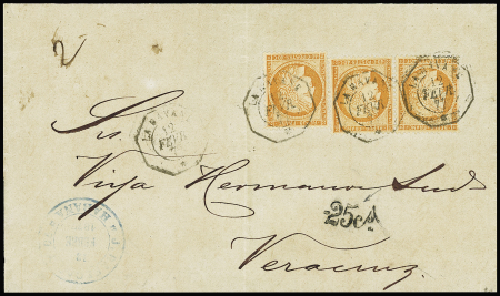 LA HAVANE n°38 40c Siège x3 exemplaires obl. càd de