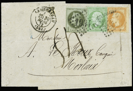 N°20 +25 +31 obl. GC sur lettre de Landerneau 30.03.72