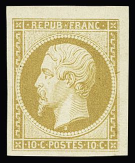 N°9e Réimpression de 1862, petit coin de feuille, neuf