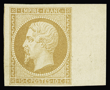 N°13B 10c brun-clair, bord de feuille, neuf *, TB.