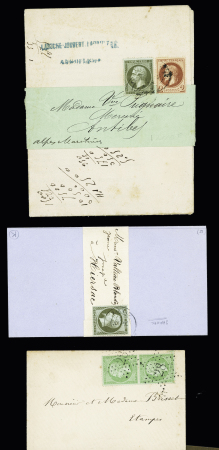 3 plis : n°19 OBL Jarnac (1863) sur circulaire sous
