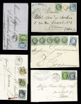 5 lettres avec AFF de sept 1871 dont n°20 + 37 OBL GC 85 + T17 Amiens, Somme (1er septembre 1871), TB