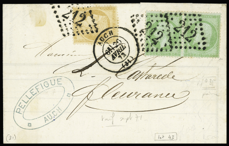 N°20 en paire + 59 OBL GC 212 + T17 Auch, Gers (26