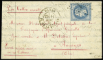 LE DAGUERRE N°29 OBL étoile 1 + CAD "Paris Pl. de la Bourse" (11 nov 70) sur ballon monté pour Bourges sans arrivée (Le Daguerre, ballon capturé), TB