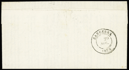 L'ARCHIMEDE N°29 OBL étoile 11 + CAD "Paris R. St Honoré" (13 nov 70) sur dépêche-ballon n°3 pour Sancerre (Cher), arrivée 29 nov (L'Archimède), TB