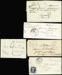 6 lettres dont MP "Deb 74 Aumale" (1827 - ind 21). TB