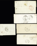 6 lettres dont MP "Deb 74 Aumale" (1827 - ind 21). TB