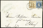 Alsace n°5 + France n°29 OBL GC 85 + T17 Amiens (17 juin 71) sur lettre pour Elbeuf. TB