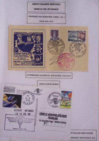 Collection de 38 pages intitulée "objets volants identifiés