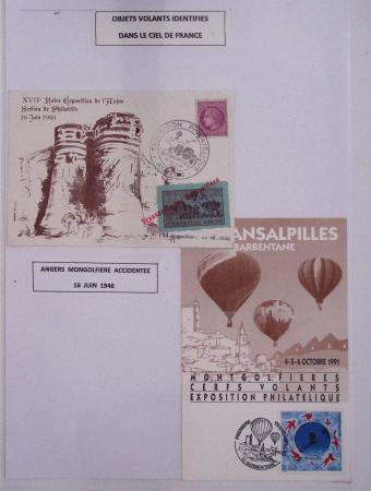 Collection de 38 pages intitulée "objets volants identifiés