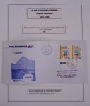 Collection de 14 lettres sur feuilles d'album : 50 ans de relations aériennes France-Polynésie 1958 - 2008 dont lettre Roissy-Tahiti par Concorde le 23.7.85 avec signature du premier ministre Laurent fabius. TB