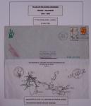 Collection de 14 lettres sur feuilles d'album : 50 ans de relations aériennes France-Polynésie 1958 - 2008 dont lettre Roissy-Tahiti par Concorde le 23.7.85 avec signature du premier ministre Laurent fabius. TB