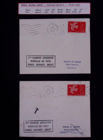 La postale de nuit - collection de 37 plis montée sur pages noires : la postale de nuit. TB
