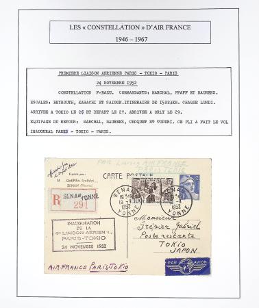 Collection de 48 pages d'album : les constellations d'Air France (1946 - 1967). TB