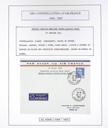 Collection de 48 pages d'album : les constellations d'Air France (1946 - 1967). TB