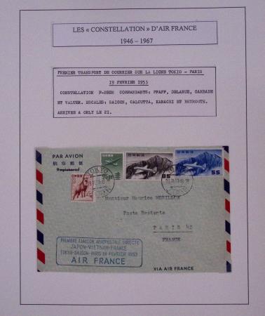 Collection de 48 pages d'album : les constellations d'Air France (1946 - 1967). TB