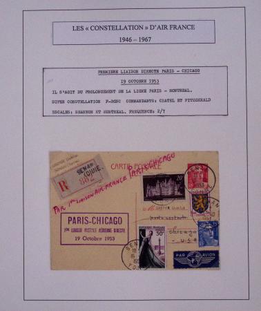 Collection de 48 pages d'album : les constellations d'Air France (1946 - 1967). TB