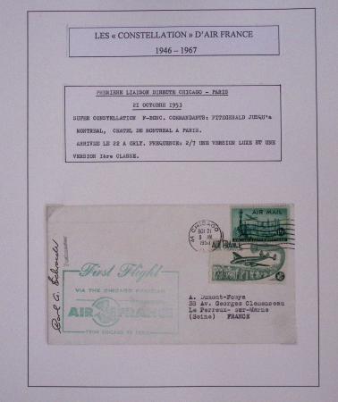 Collection de 48 pages d'album : les constellations d'Air France (1946 - 1967). TB