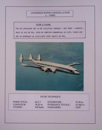 Collection de 48 pages d'album : les constellations d'Air France (1946 - 1967). TB