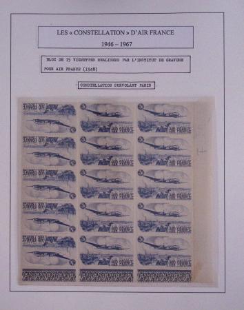 Collection de 48 pages d'album : les constellations d'Air France (1946 - 1967). TB