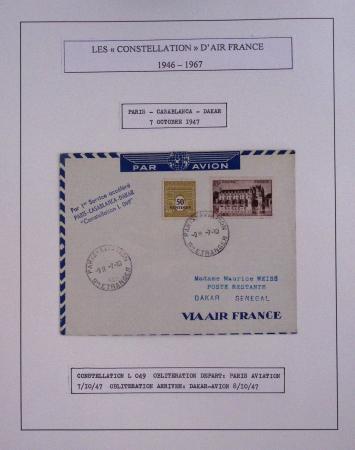 Collection de 48 pages d'album : les constellations d'Air France (1946 - 1967). TB