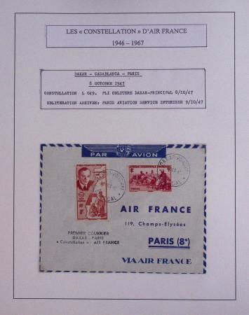 Collection de 48 pages d'album : les constellations d'Air France (1946 - 1967). TB