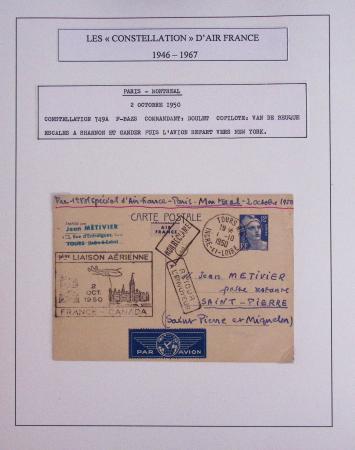 Collection de 48 pages d'album : les constellations d'Air France (1946 - 1967). TB