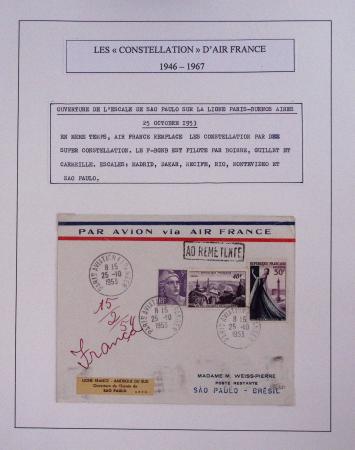 Collection de 48 pages d'album : les constellations d'Air France (1946 - 1967). TB
