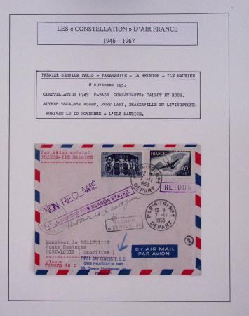 Collection de 48 pages d'album : les constellations d'Air France (1946 - 1967). TB