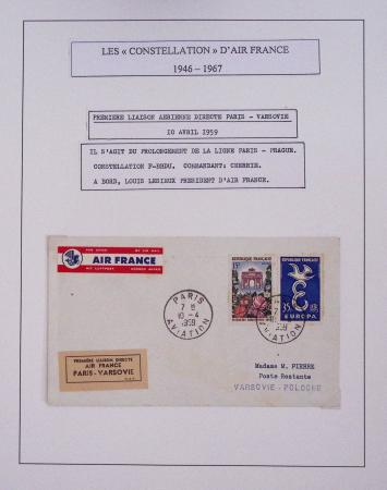 Collection de 48 pages d'album : les constellations d'Air France (1946 - 1967). TB