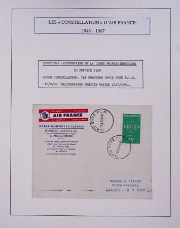 Collection de 48 pages d'album : les constellations d'Air France (1946 - 1967). TB
