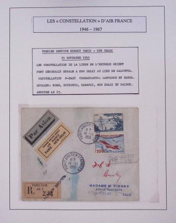 Collection de 48 pages d'album : les constellations d'Air France (1946 - 1967). TB