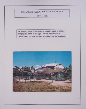 Collection de 48 pages d'album : les constellations d'Air France (1946 - 1967). TB