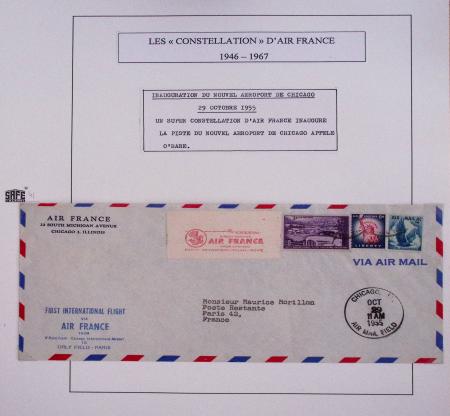 Collection de 48 pages d'album : les constellations d'Air France (1946 - 1967). TB