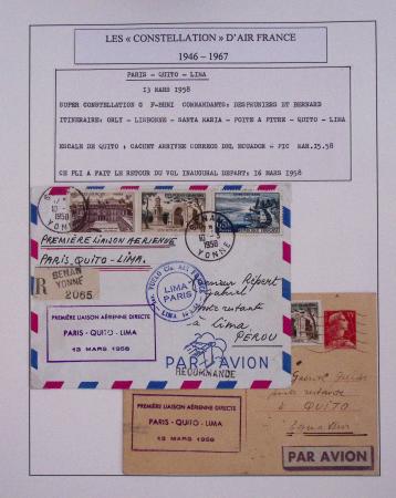 Collection de 48 pages d'album : les constellations d'Air France (1946 - 1967). TB