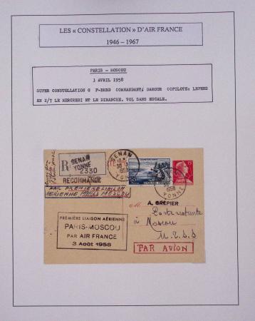 Collection de 48 pages d'album : les constellations d'Air France (1946 - 1967). TB