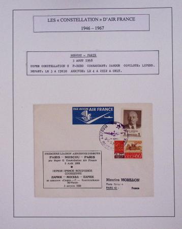 Collection de 48 pages d'album : les constellations d'Air France (1946 - 1967). TB