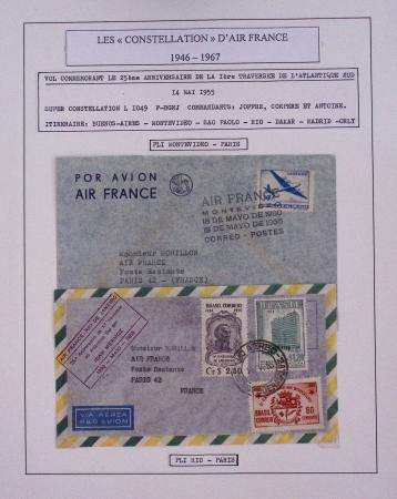 Collection de 48 pages d'album : les constellations d'Air France (1946 - 1967). TB