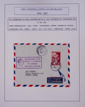 Collection de 48 pages d'album : les constellations d'Air France (1946 - 1967). TB