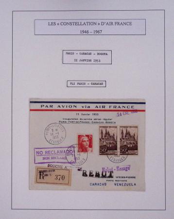 Collection de 48 pages d'album : les constellations d'Air France (1946 - 1967). TB