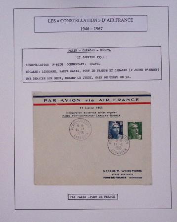 Collection de 48 pages d'album : les constellations d'Air France (1946 - 1967). TB