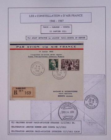 Collection de 48 pages d'album : les constellations d'Air France (1946 - 1967). TB
